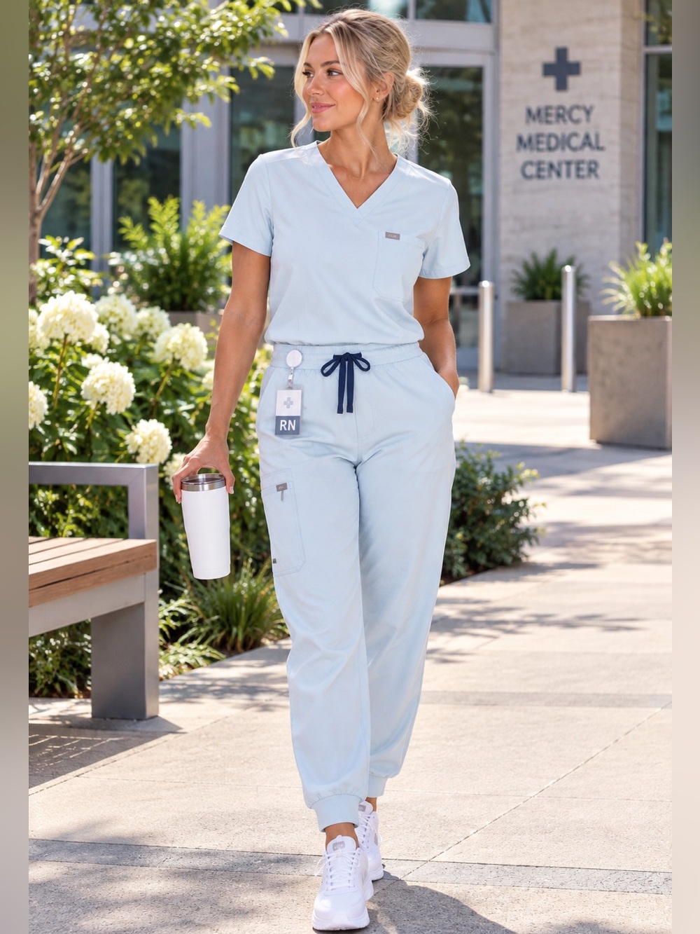 FIGS Catarina Top & Zamora Jogger Scrub Set
Chambray Size Medium NWT